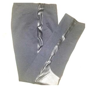 Faux leather panel pants